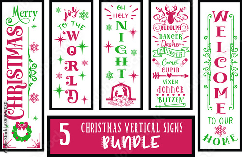 Christmas Vertical Porch Signs Bundle vol 3