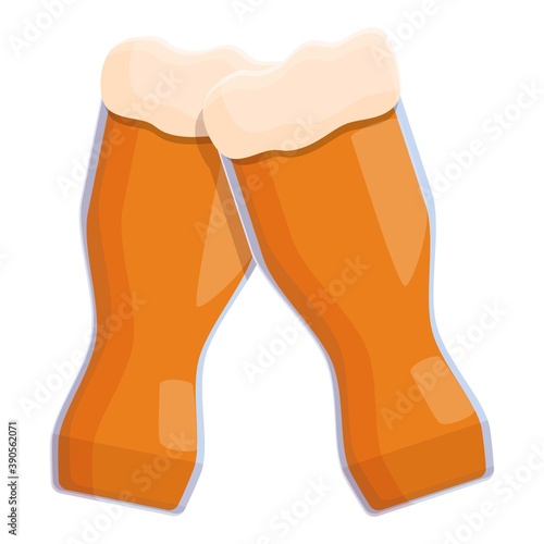 German beer cheers icon. Cartoon of german beer cheers vector icon for web design isolated on white background