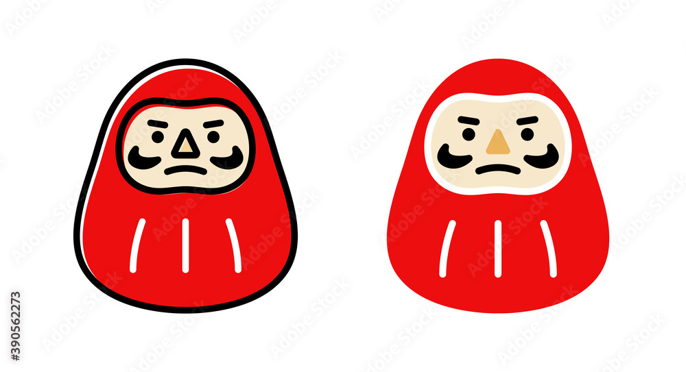 ダルマのアイコンのセット イラスト シンプル かわいい 達磨 日本 年賀素材 年賀状 正月 Stock Vector Adobe Stock