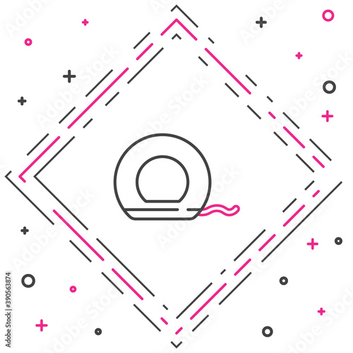Line Dental floss icon isolated on white background. Colorful outline concept. Vector.