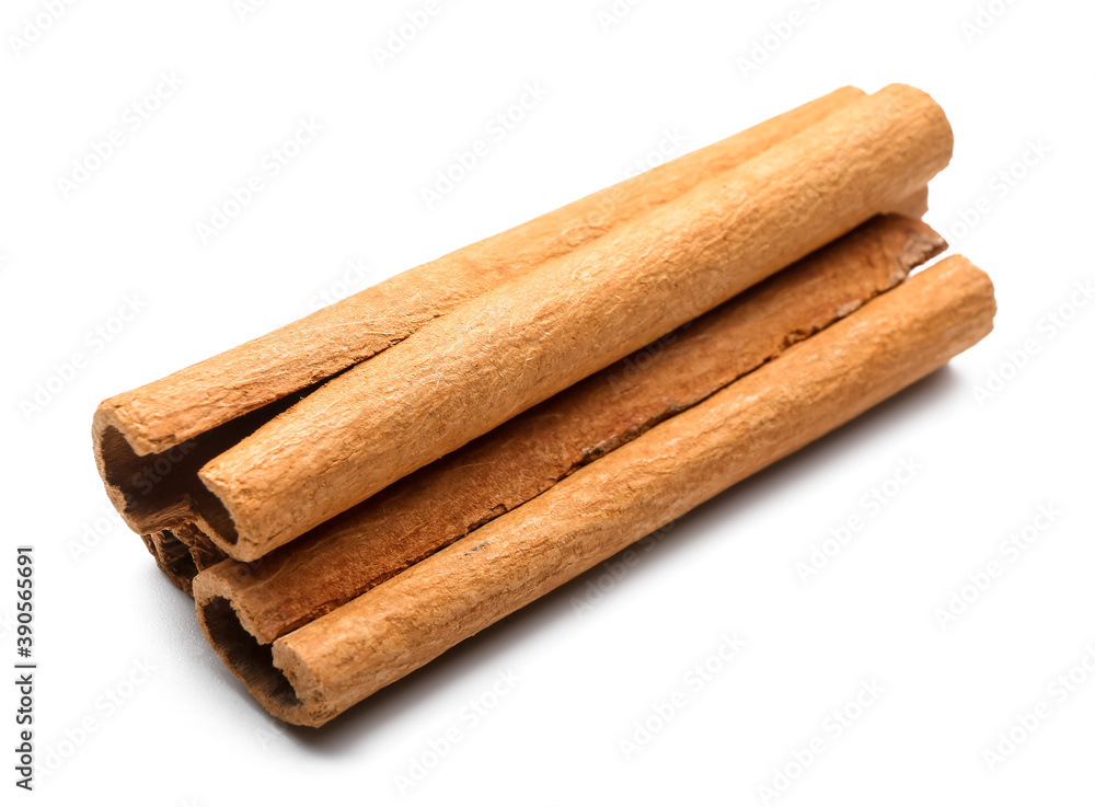 Cinnamon sticks on white background Cinnamon sticks on white background