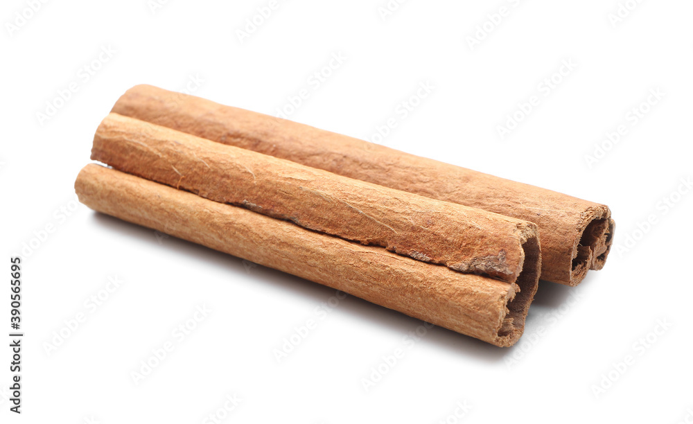 Cinnamon sticks on white background Cinnamon sticks on white background