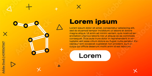 Line Great Bear constellation icon isolated on yellow background. Colorful outline concept. Vector.