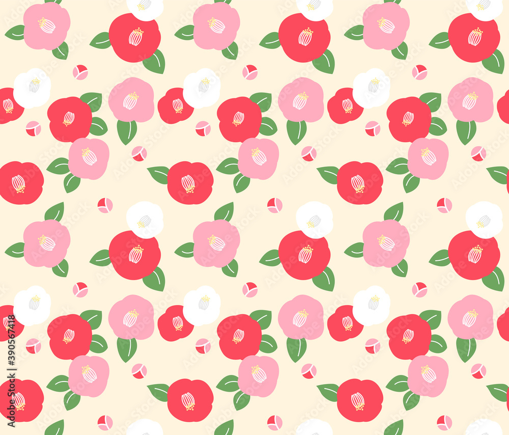Japanese Pretty Flower Vector Seamless Pattern Japanese Pretty Flower Vector Seamless Pattern
