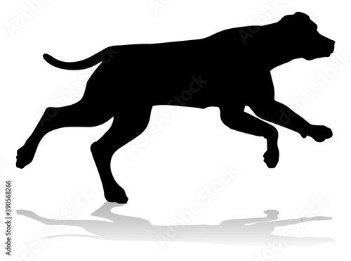 A detailed animal silhouette of a pet dog