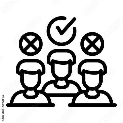 Group agitation icon. Outline group agitation vector icon for web design isolated on white background