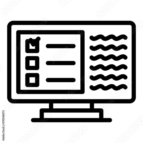 Monitor agitation icon. Outline monitor agitation vector icon for web design isolated on white background