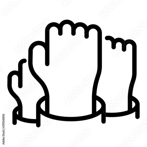 Fist up agitation icon. Outline fist up agitation vector icon for web design isolated on white background