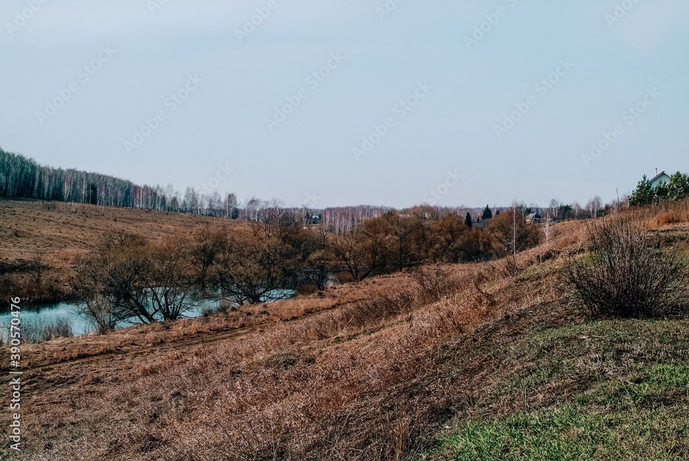 little river in spring in a clear morning