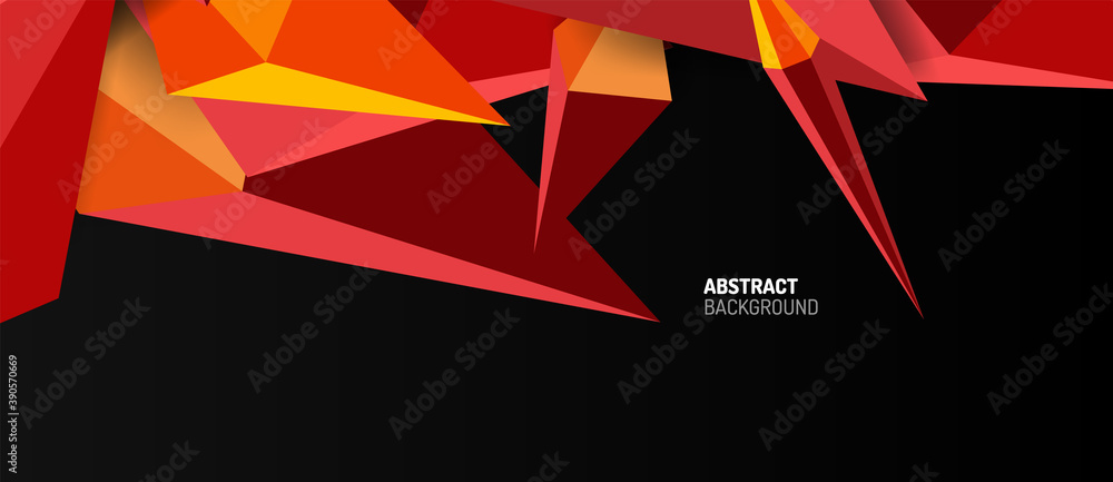 3d low poly abstract shape background vector illustration