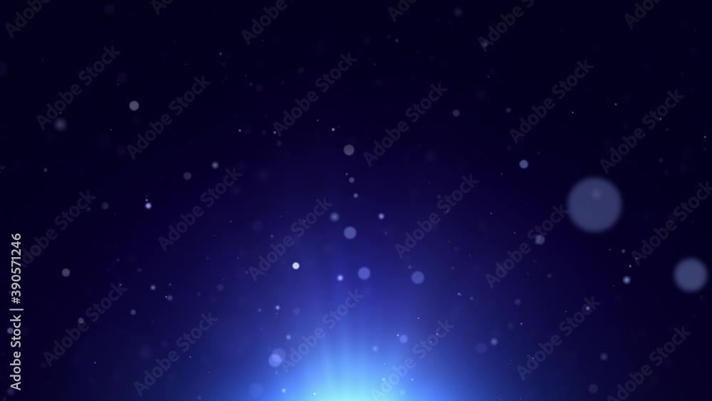 Blue particles rising, dreamy glowing particles Blue particles rising, dreamy glowing particles