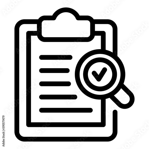 Check clipboard icon. Outline check clipboard vector icon for web design isolated on white background