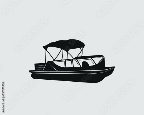 Pontoon Boat Sign Symbol Icon Logo Printable Vector Illustration