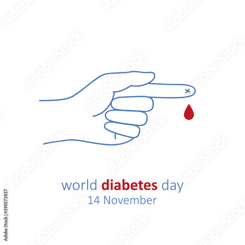 calendar blood drop world diabetes day 14 november vector illustration EPS10