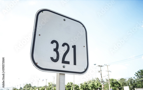 Road sign of a number 321 highway.