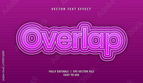 3D Overlap Text effect, Editable Text Style 
