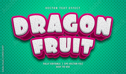 3D Dragon Fruit Text effect, Editable Text Style