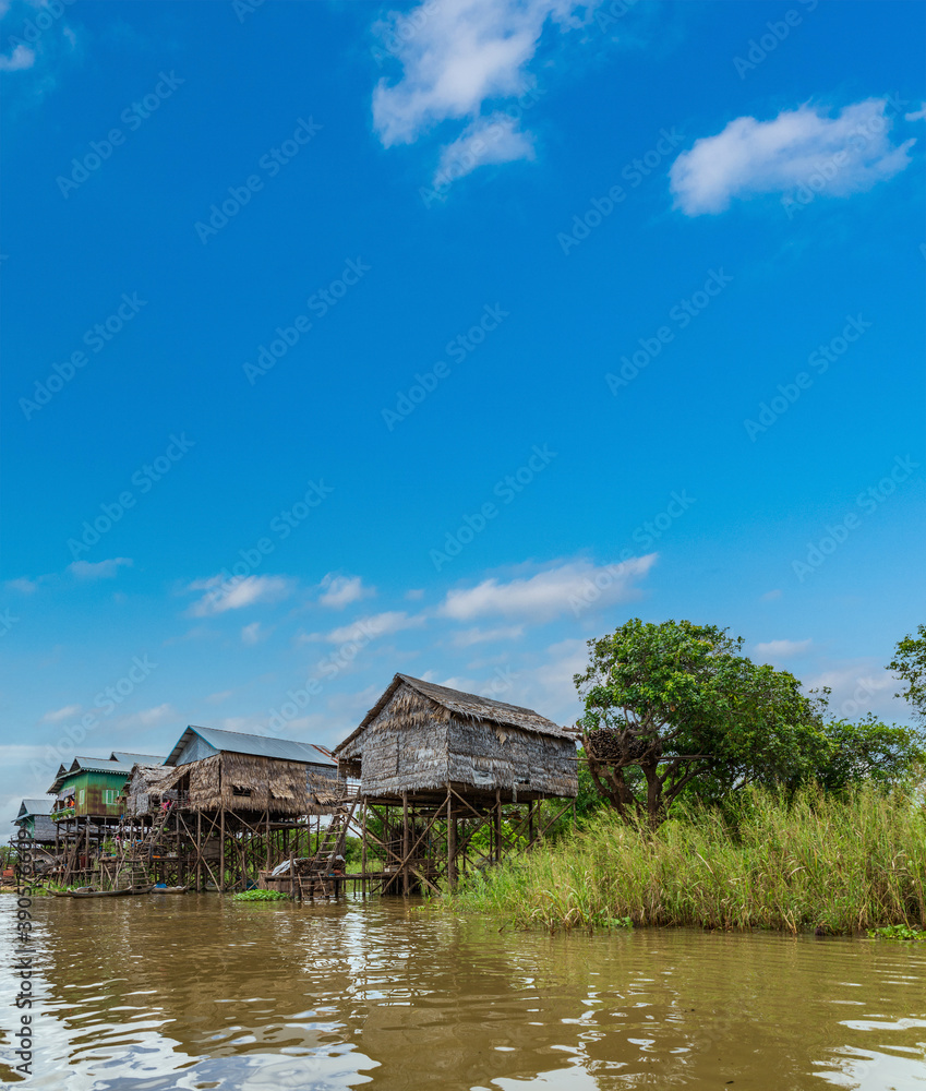 Floating village of Kampong Phluk in Cambodia