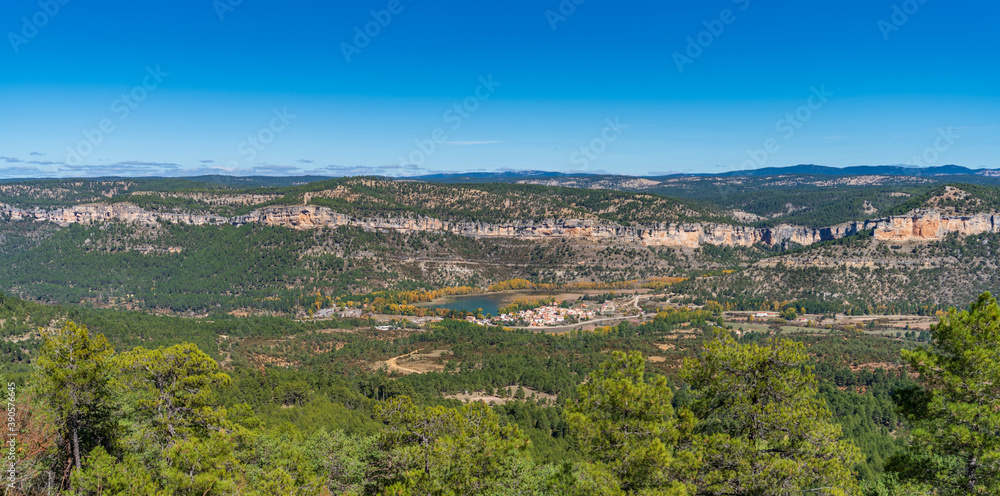 Cuenca mountain range under clear blue sky over the horizon