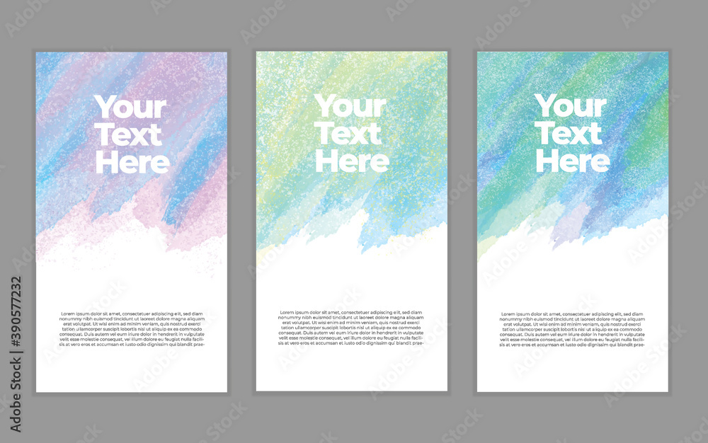 Set of watercolor flyer concept template 