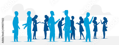 Silhouette delle persone che interagiscono tra di loro  