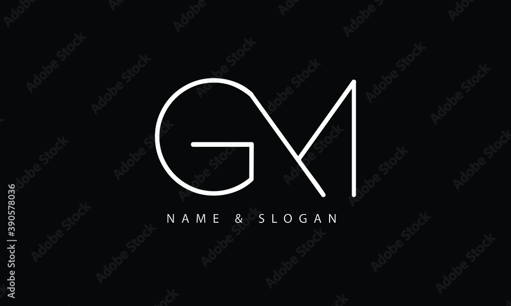 GM,MG ,G ,M Abstract Letters Logo Monogram Stock Vector