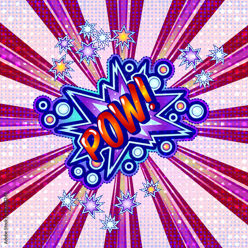 Word POW is written on a bright, luminous background