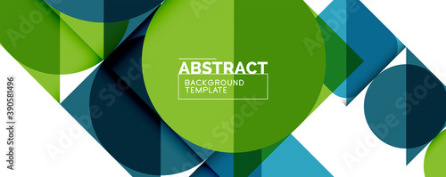 Simple circles and triangles abstract background. Vector illustration for covers, banners, flyers and posters and other designs