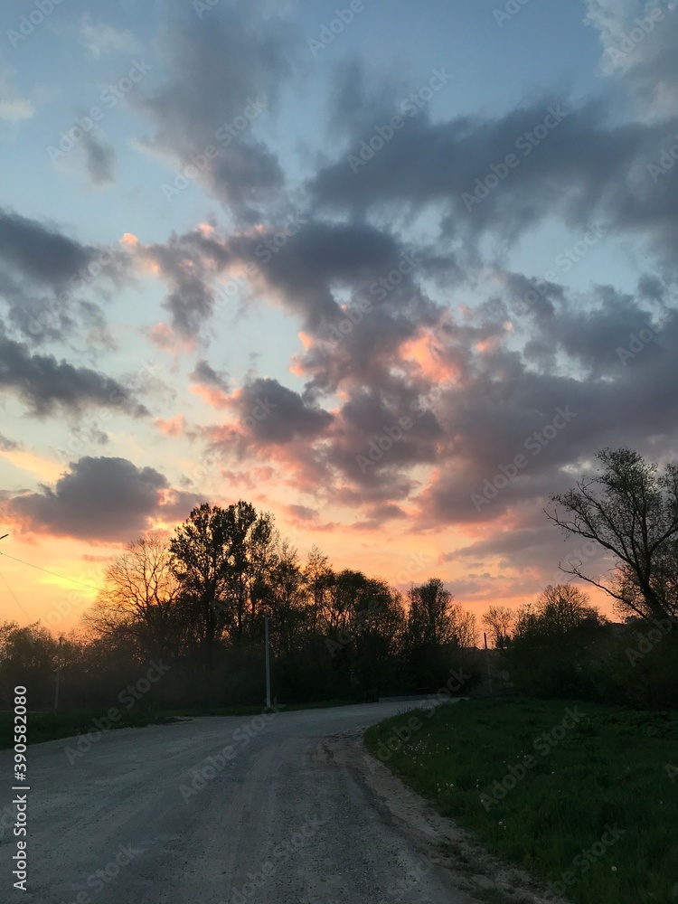 sunset on the road sunset on the road