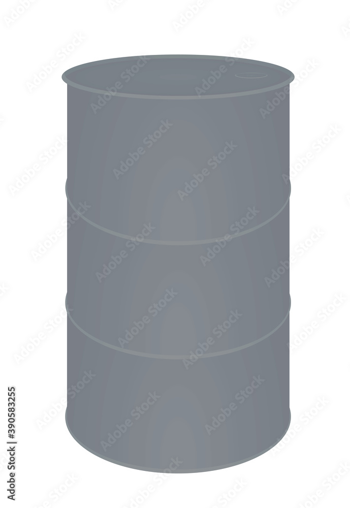 Grey oil barrel. vector illustration Grey oil barrel. vector illustration
