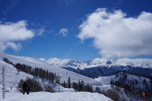 Beautiful winter landscape in the mountains.