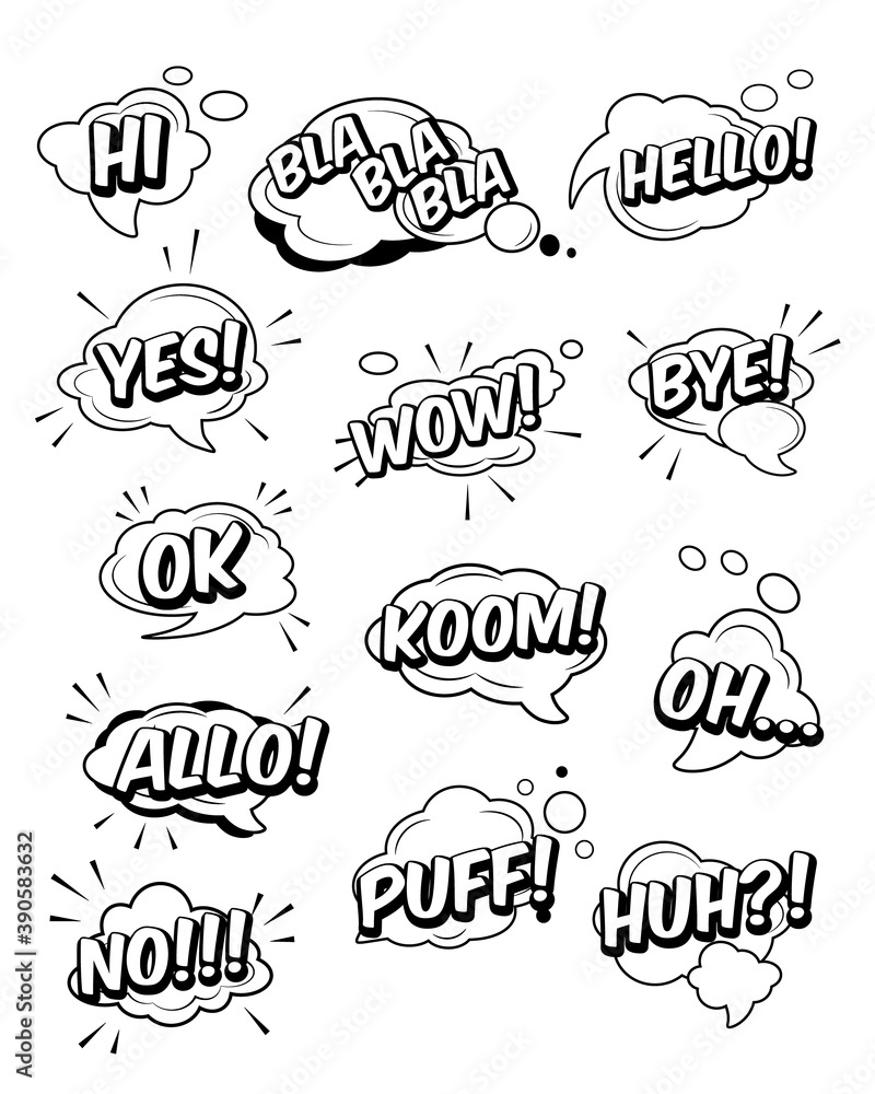 Set of funny exclamations Set of funny exclamations