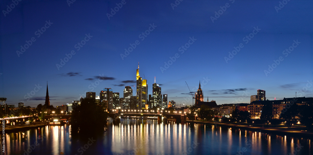 Nighttime view of Frankfurt on Main