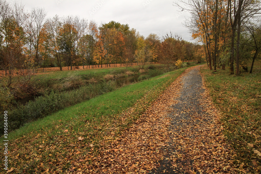 Herbst an der Unstrut; Unstrut-Radweg bei Sömmerda