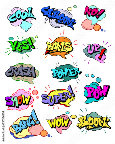 Funny cartoon superhero elements