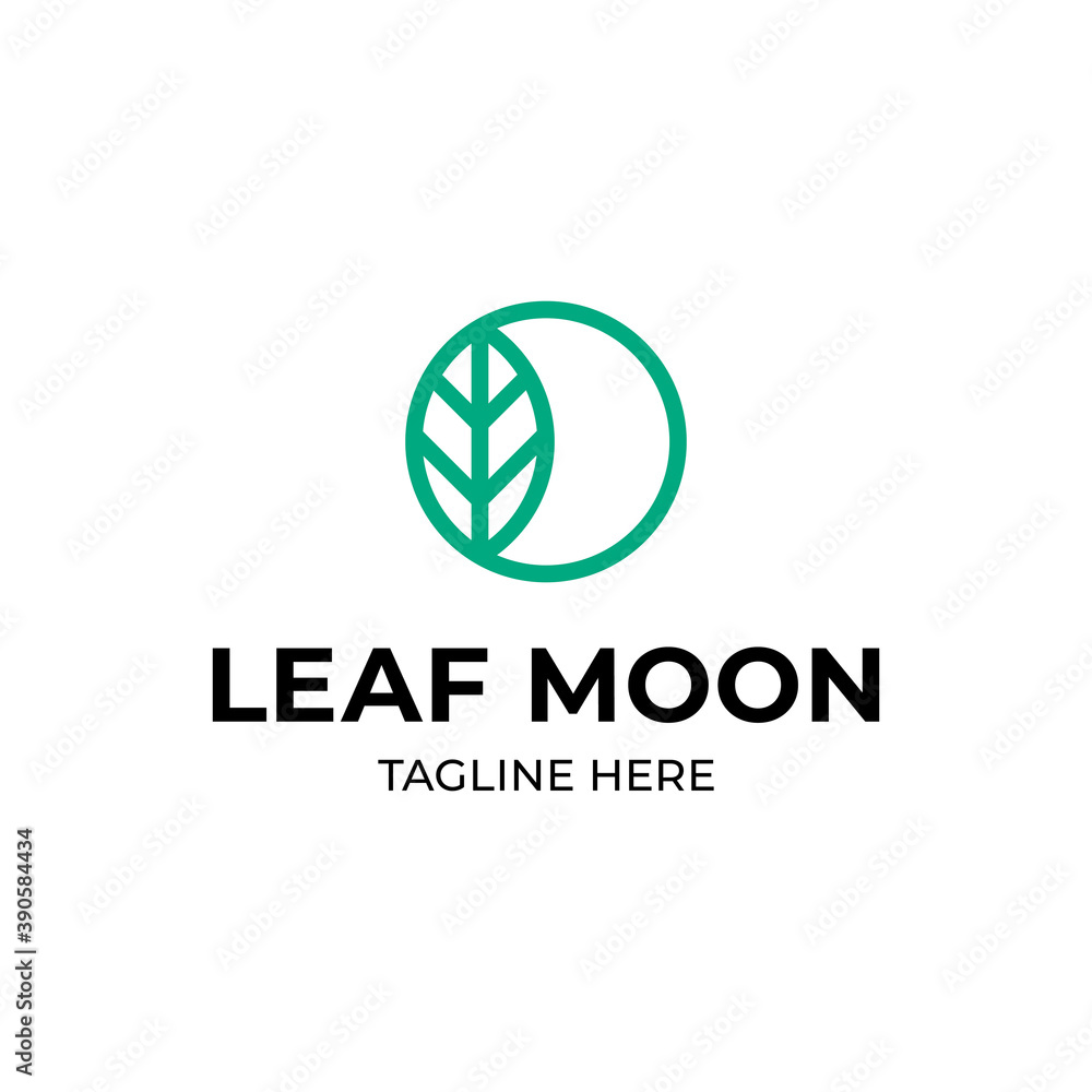 Vector Leaf Moon Logo