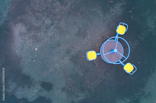 Top view of the children's triple carousel.