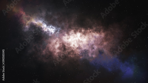 Fototapeta Naklejka Na Ścianę i Meble -  Abstract generated starry sky. Luminous stellar nebula