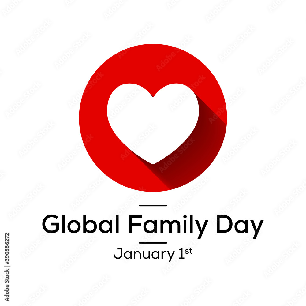 Vector illustration on the theme of Global Family Day observed each year on January 1st.