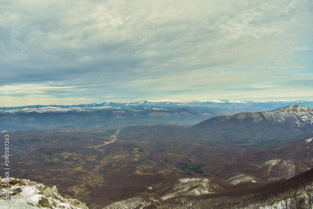 mountain range in the distance