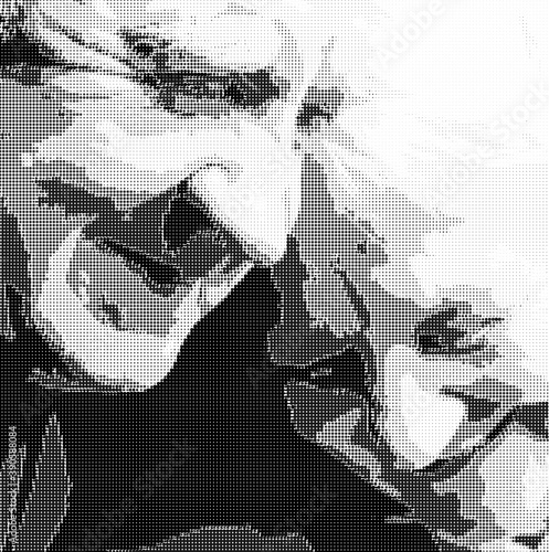 A loving, handsome senior couple on a black background, vector illustration.