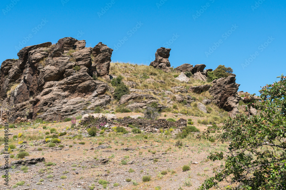 rock formation in the Sierra Nevada mountain