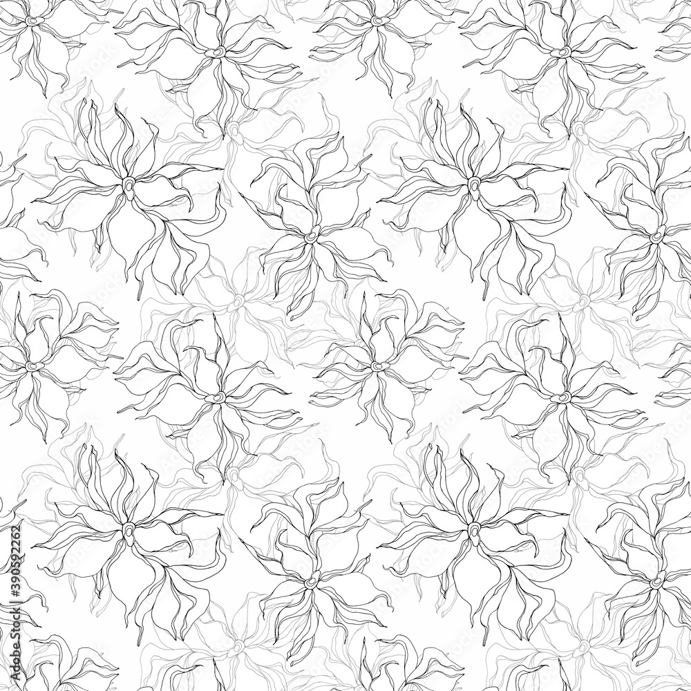 Delicate seamless pattern with graceful twigs. floral print. Packaging. Wallpaper.  seamless background.