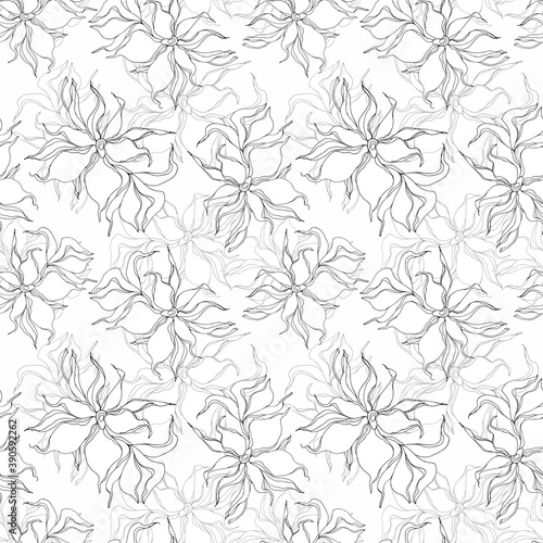 Delicate seamless pattern with graceful twigs. floral print. Packaging. Wallpaper. seamless background. © Светлана Юргенс