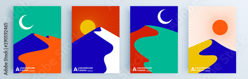 Modern abstract covers set, minimal covers design. Colorful geometric background, vector illustration.
