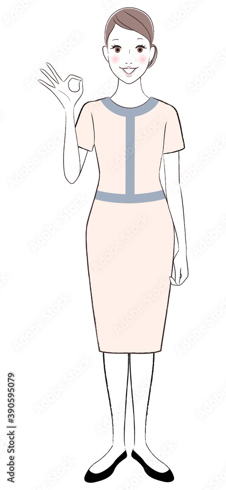 A woman esthetician smiling introducing. A woman esthetician smiling introducing.