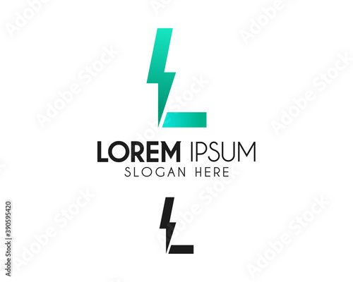 L letter logo design with lightning. Modern logo suitable for your business company or corporate identity