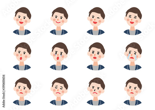 丸アイコン_ジャケットの男性　（主線なしフラット）