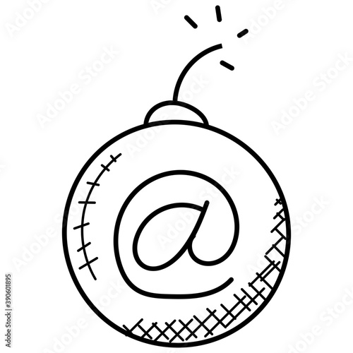 
At, @, sign in a bomb specifying email bomb
