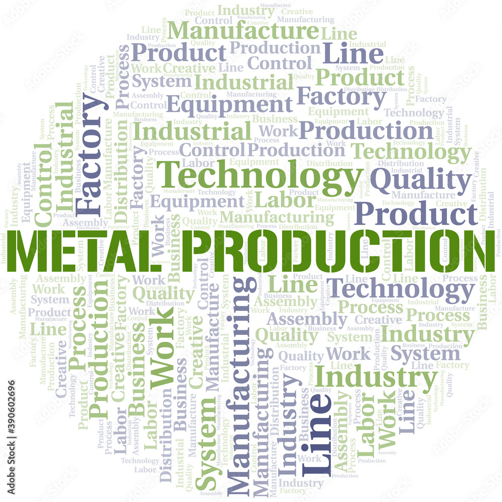 Metal Production word cloud create with text only. Metal Production word cloud create with text only.
